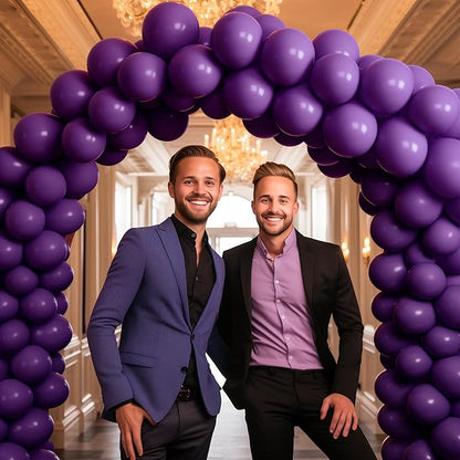 130PCS Dark Purple Balloons, Latex Balloon Different Sizes 18/12/10/5 In, Helium Balloons with Ribbon, Party Balloon Set for Birthday Wedding Graduation Anniversary Baby Shower Decoration