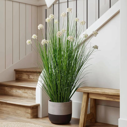 57in Lifelike Artificial Tall Grass Plant with 19 Lifelike Dandelion Flower and Non-Toxic,odorless Fake Tall Frass Plant Fake Plants for Indoor Decoration,Home Decor