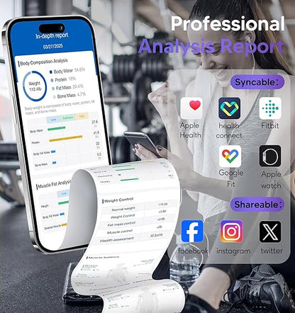 GE Smart Scale for Body Weight: 8-Electrode Digital Bathroom Scale for Weight Fat BMI Muscle Mass Full Body Composition Analyzer 27 Measurements Bluetooth Highly Accurate Weighing Machine, 400 lbs