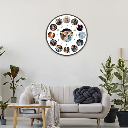 Personalized Wall Clock with Picture, Custom Photo Clocks Gift for Christmas Valentine's, Birthday, Wedding, Living Room, Kitchen Bathroom, Bedroom, Home Decor Gift for Couples Family
