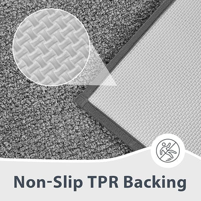Bathroom Rugs 30" x 46", Non-Slip Extra Soft Absorbent Bath Rugs, Machine Washable Quick Dry Bath Mats for Bathroom Floor, Shower, Bathtub and Sink, Grey & Dark Grey