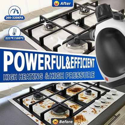 Handheld Steam Cleaner - High Pressure Steam Cleaner for Home, Multi-functional Cleaning Tools for Kitchen, Bathroom, Couch, Car. Portable Steamer Makes Housework Easier.