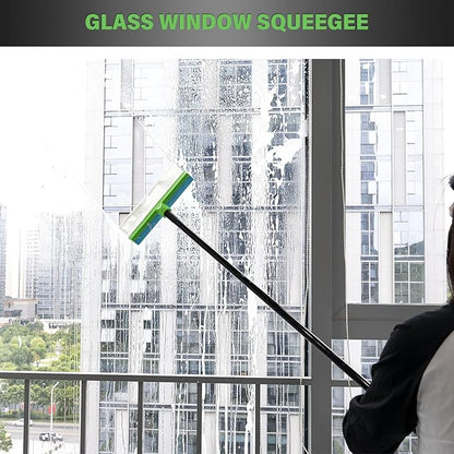 Gomake ‌11'' Cleaning Squeegee with 20-63 Inch Telescopic Long Handle for Shower Glass Door,Car Windshield, Window, Mirror, Bathroom,Countertop,Floor Cleaning
