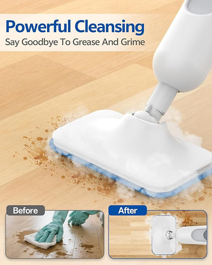 F2 Steam Mop,12-in-1 Handheld Steam Cleaner,Powerful Detachable Steam Mop for Floor Cleaning,360ML Tank,15FT Power Cable,Scrubbing Steam Cleaner for Home,Hardwood,Tile,Grout,Furniture-White