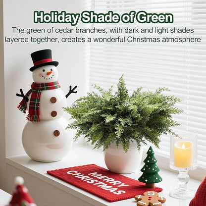 12PCS Cedar Branches for Christmas Decorations, Christmas Artificial Cedar Branches Decor Indoor