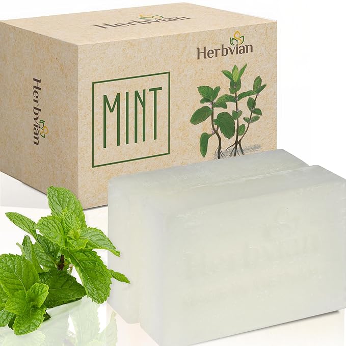 2 Pcs Peppermint Soap Bars, Mint Mentha Arvensis Moisturizing, Back Ance Bath Body and Face Soap, Cleanser Soap Bar with Mint and Coconut Oil for Men, Women, Teen and All Skin Types