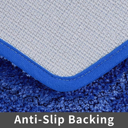COSY HOMEER Extra Thick Bath Linen Sets Rugs for Bathroom - Anti-Slip Bath Mats Soft Plush Yarn Shaggy 100% Strong Polyester Bedroom Water Absorbent(Blue,20x32 - Inches)