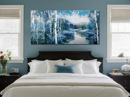 Arjun Tree Wall Art Canvas for Living Room Landscape Picture Nature Forest Painting Bedroom, Large Artwork Textured Framed Home Office Wall Décor 48"x24"