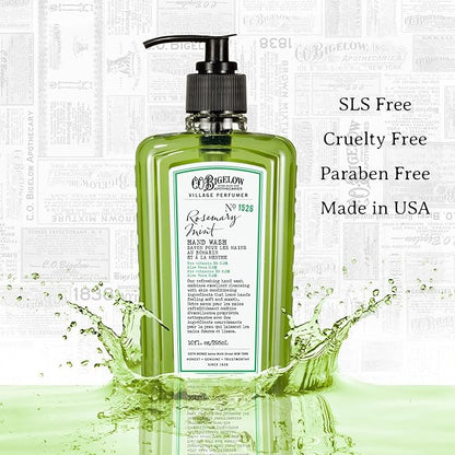 C.O. Bigelow Rosemary Mint Apothecary Duo Hand Care Gift Set, Hand Wash & Body Lotion, Liquid Soap & Moisturizing Lotion, Set of 2, 10 Fl Oz