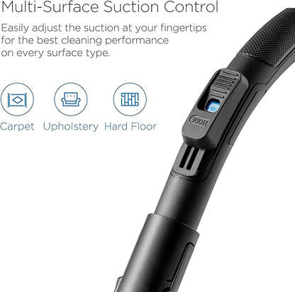 Eureka Bagless Canister Vacuum Cleaner, Lightweight Vac for Carpets and Hard Floors, w/Filter, Blue, Whirlwind NEN110B