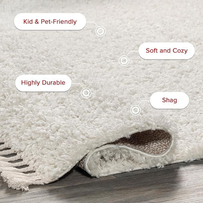 nuLOOM Neva Modern Tasseled Shag Area Rug, 9x12, Ivory