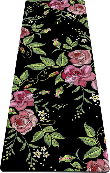 nuveti Yoga Mat Print Extra Thick TPE Non Slip Fitness Exercise Mat with Carrying Bag,72"x24" Extra Thick 6MM Exercise & Workout Mat for Yoga, Pilates Fitness and Floor Exercises