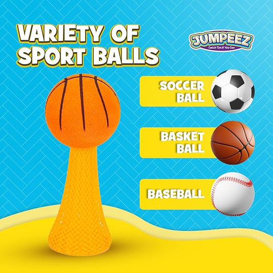 IPIDIPI TOYS Jumpeez Sport Ball Rocket Poppers – 24-Pack Jumping Spring Launcher Toys – Ideal Stocking Stuffers for Kids, Birthday Party Favors, Goodie Bag School Prizes for Boys & Girls