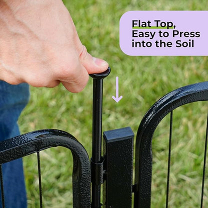 SunsGrove Dog Playpen Outdoor, Heavy Duty 40 Inch 6 Panels with Wider Door for Medium and Large Dogs, Free and Safe Play Dog Fence Indoor, Black