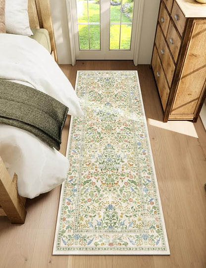 Washable Runner for Hallways Kitchen Rug: 2'6"x8' Runner Rugs Stain Resistant Non Slip Low Pile Soft Carpet Runners Rug for Entryway Indoor Kitchen Hallways Bedroom Beside Laundry Room