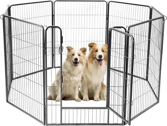 Dog Playpen Indoor,Metal Dog Fence for Large/Medium/Small Dogs,Perfect Dog Pen for Camping, Yard, and RV