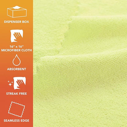 Arkwright Smart Rags in Box - (Pallet of 8000) Lint Free, Large Microfiber Cleaning Cloth, Scratch & Streak-Free, Dispensable Wash Towels for Cars, Kitchen, and Window Glass, 16 x 16 in, Yellow