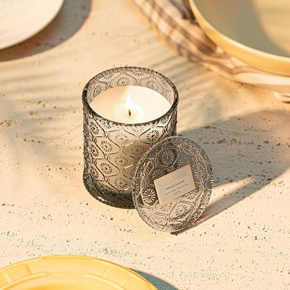 LA JOLIE MUSE Island Coconut Scented Candle – Coconut, Peach & Vanilla | 6oz Luxury Soy Candle | 40 Hours Clean Burn| Gift-Ready for Hosts & Gatherings | Elegant Home Décor