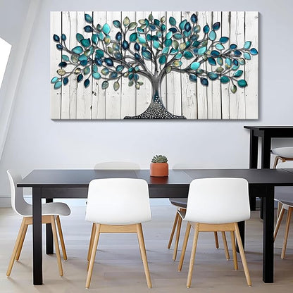 CHATYOUNG Large Canvas Wall Art - Tenacious Tree of Life Wall Pictures Farmhouse Style Artwork for Living Room Bedroom Dining Room Office Kitchen Home Decor 58"x29"