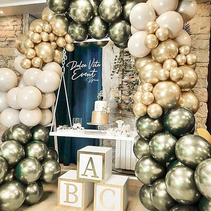 PartyWoo Metallic Camo Dark Forest Hunter Green Balloons 50 pcs 12 Inch Green Balloons for Graduation Wedding Birthday Boho Neutral Color Party Decorations Green-G126