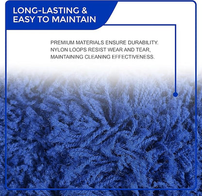 Nine Forty 18" Premium Nylon Dust Mop- Heavy Duty Mop Head for Industrial, Commercial, and Residential Cleaning - Dry Floor Duster for Hardwood Surfaces and Commercial Applications - Blue