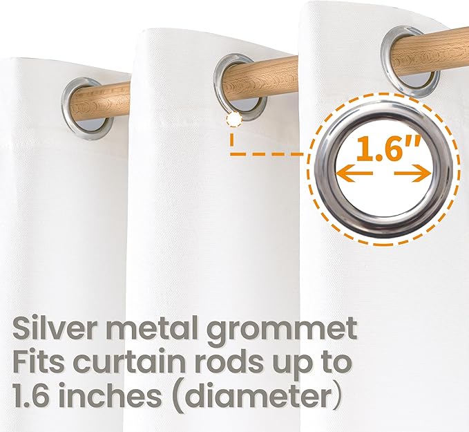BGment White Linen 90 Inch Length Curtains for Living Room 2 Panels Set, Grommet Country Rustic Non See Through Window Drapes Textured Light Filtering for Bedroom Laundry Privacy, Each 52 Inch Wide