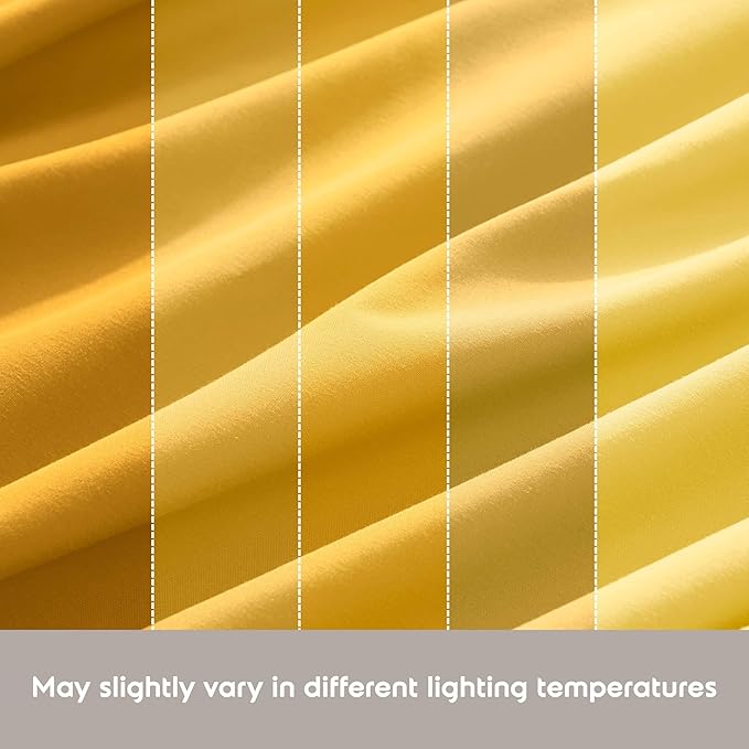 Nestl Split King Sheet Set - 1800 Ultra-Soft Microfiber Bed Sheets - Double Brushed - Deep Pockets - Easy Fit - 5 Piece Set - Bed Sheets & Pillowcases (Split King Size, Yellow)