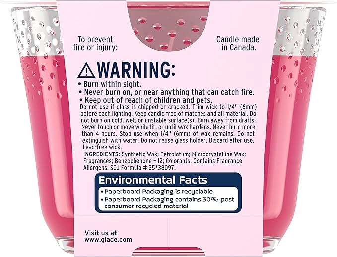 Glade Exotic Tropical Blossoms 3-Wick Air Freshener Candle, Infused with Essential Oils, 6.8 Oz, 3 Count