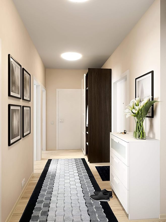 10 ft Long Non-Slip Washable Carpet Runner Rug with Rubber Backing, (26" X 10') Custom Floor Mat for Kitchen Hallway Stairs Bedroom Bathroom Entryway, Checkered Black - Grey, Your Choice of Length