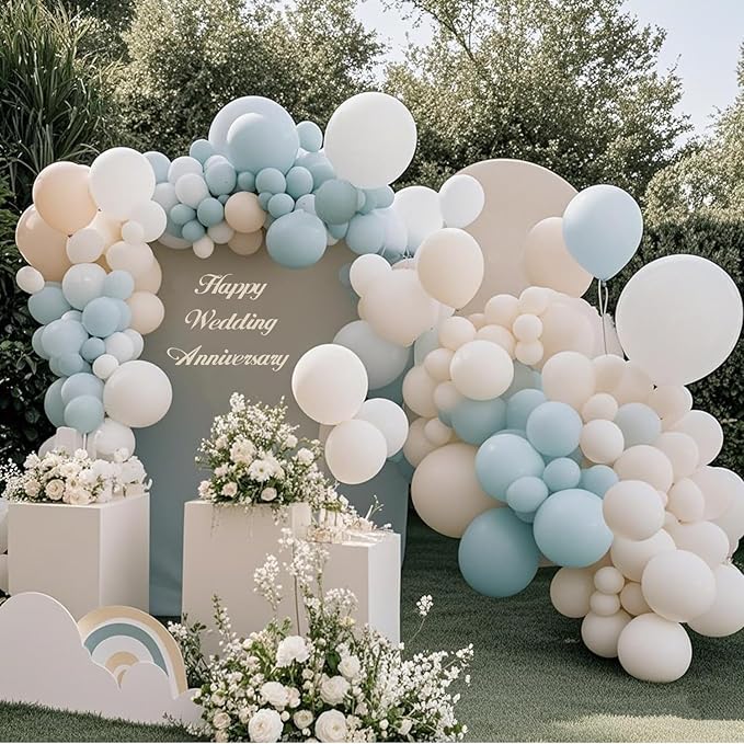 White Sand Balloons 100 Pack, 12 Inch Latex Helium Cream White Balloons Garland for Elegant Birthday Wedding Baby Shower Graduation Arch Party Decorations