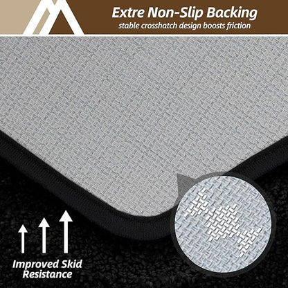 COSY HOMEER Bathroom Mat Rugs 20”x32” Non-Slip Absorbent Bath Mat Plush Shaggy Machine Washable Bath Rugs Soft Polyester Bath Mats for Bathroom Floor,Tub and Shower,Black