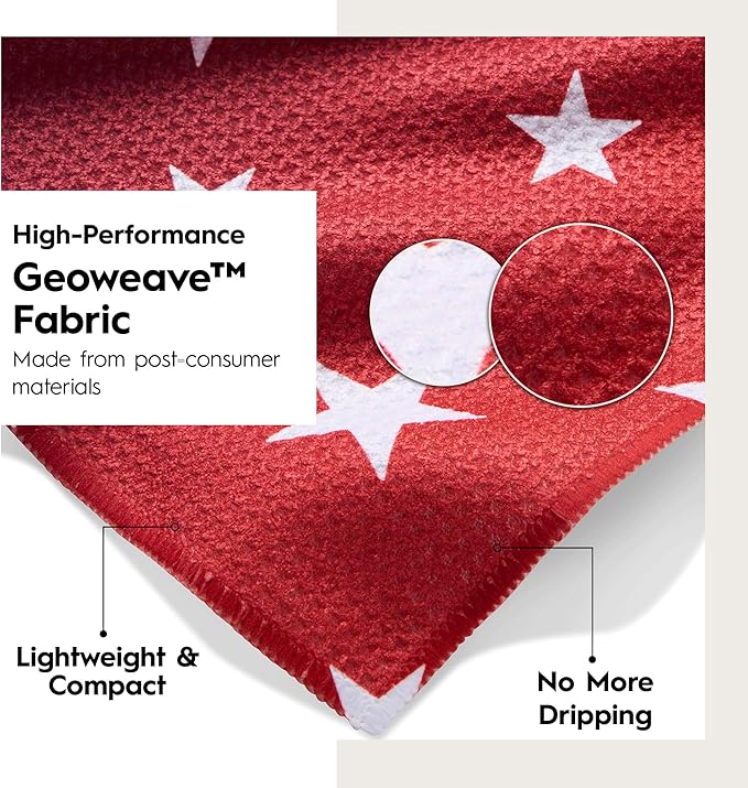 GEOMETRY Kitchen Tea Towel - Quick Dry Microfiber Cloth Dish Towels for Kitchen Drying - Premium Quick Dry Towel (Gradient Star, 1-Pack)