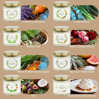 8 Pack Scented Candles for Home,28oz Crystal Soy Candles-200 Hour Long Lasting,Aromatherapy Candle Sets for Women Gift,Perfect for Valentine's Day,Mother's Day, Birthdays, Anniversaries