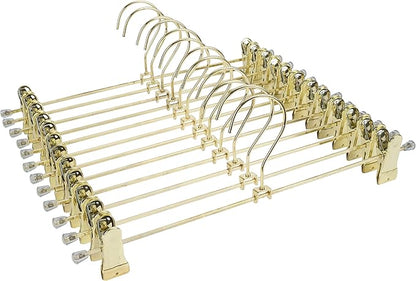 30Pack KOOBAY 13.7" Gold Metal Heavy Duty Clips Pants Hangers Trousers with Swivel Hook