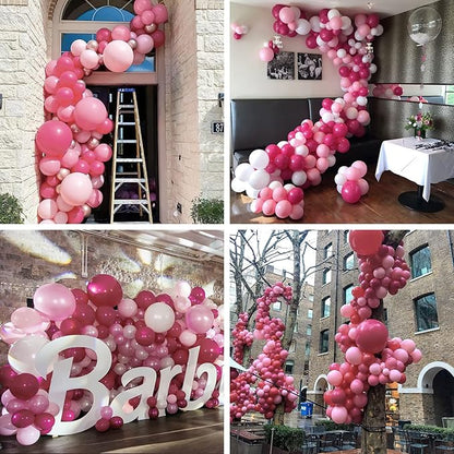 PartyWoo Mauve Balloons 50 pcs 12 Inch Dark Hot Boho Pink Balloons for Wedding Baby Shower Gender Reveal Valentine's Day Bridal Shower Graduation Birthday Party Decorations Pink-F02