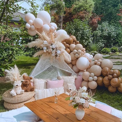 100pcs Sand White Balloons - 18 inch, 12 inch, 10 inch & 5 inch Party Nude White Balloons for Birthday, Baby Shower, Wedding & More