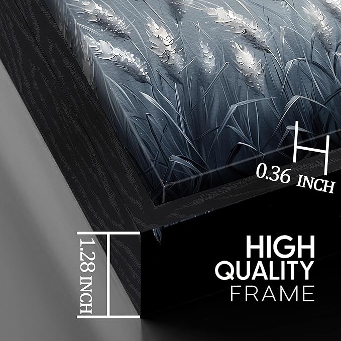 Home Decor Botanical Wall Art Reed Wall Paintings Black Framed Wall Decor Big Pictures 29"x 59"