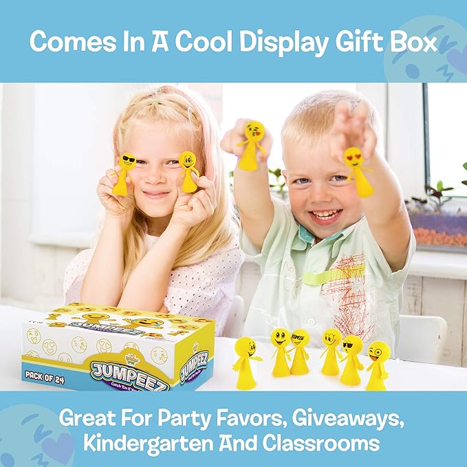 IPIDIPI TOYS Jumpeez LED Rocket Poppers – 24-Pack Light Up Spring Launcher Toys for Kids – Ideal Stocking Stuffers for Kids, Birthday Party Favors, Goodie Bag School Prizes for Boys & Girls