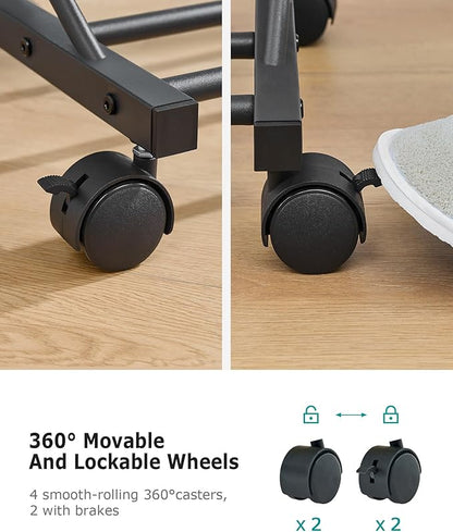 FAVOOSTY Hanging racks for clothes Rack with Wheels Garment racks for hanging clothes racks for hanging clothes Double adjustable Clothes Organizer for kids with Extendable Rod Black