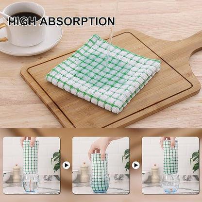 Kitinjoy Cotton 12 Pack Terry Kitchen Towels, 16 x 25 Inches Super Soft and Absorbent Dish Towels, Quick Drying Hand Towels for Kitchen Drying, Multiple Colour