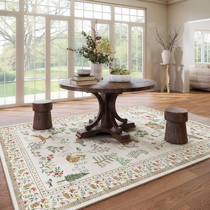8x10 Area Rugs for Living Room: Washable Bedroom Rug Boho Stain Resistant Non Slip Low Pile Soft Lightweight Carpet for Kitchen Dining Room Farmhouse Nursery Kids Room Home Office Indoor
