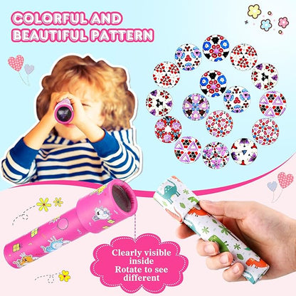 Jerify 100 Pcs Classic Kaleidoscopes Bulk Kids Birthday Party Favor Educational Kaleidoscope Toy Return Gift Retro Goody Bag Fillers for School Classroom Carnival Prizes, Random Pattern