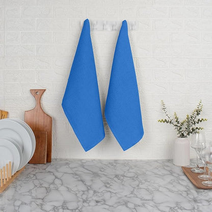 Blue Needles Waffle Weave Kitchen Towels, 15x25 Inches 100% Cotton Set of 6 Dish Towels for Kitchen, Ultra Soft & Absorbent with Hanging Loop, Spring Summer Dish Rags for Quick Drying - Sky Blue