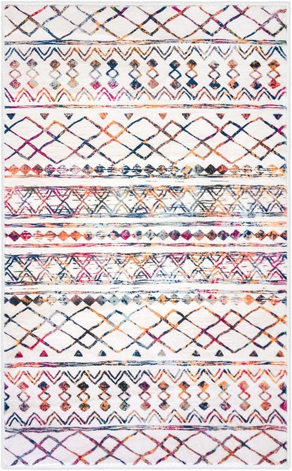 KUTA 5x7 Living Room Rug, Moroccan Large Multi-Color Area Rugs Washable Boho Non-Slip, Ultra Soft Geometric Traditional Farmhouse Carpet for Living Dining Room Bedroom Dorm Office Home Décor
