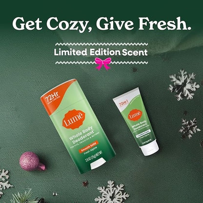 Lume Whole Body Deodorant - Invisible Cream Tube Mini and Solid Stick - 72 Hour Odor Control - Aluminum Free, Baking Soda Free, Skin Safe - 0.5 Oz Mini Tube + 2.6 Oz Solid Stick (Fresh Alpine)