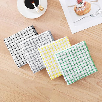 Kitinjoy Cotton 8 Pack Terry Kitchen Dish Cloths, 12 x 12 Inches Super Soft and Absorbent Dish Rags, Quick Drying Dish Towels for Washing Dishes, Multi-Colored