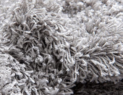 Unique Loom Solid Shag Collection Area Rug (5' 1" Square, Cloud Gray)
