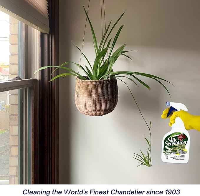 Sparkle Plenty Silk Sensation Artificial Flower & Plant Leaf Cleaner and Shine, Fake Flower Dusting Spray, Silk Plant Cleaner Spray, Drip Dry Cleaning Supplies for Artificial Tree (1 Gallon)