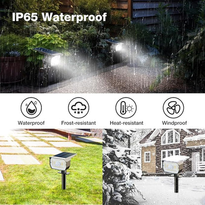 nipify 6 Pack Solar Lights Outdoor Waterproof, Motion Sensor Spot Lights 3 Modes Solar Powered Spotlights 2-in-1 Auto On/Off Landscape Lighting for Outside Yard Wall Garden, Cool White