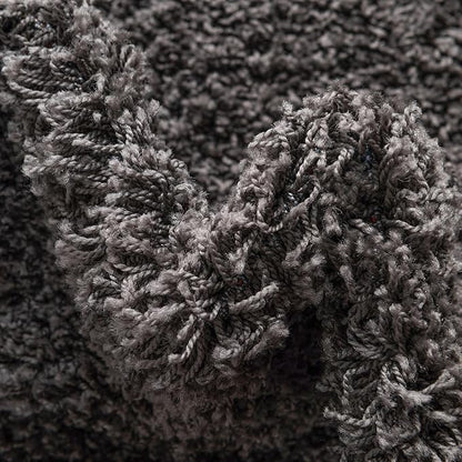 Unique Loom Solid Shag Collection Area Rug (6' 1" Round, Graphite Gray)